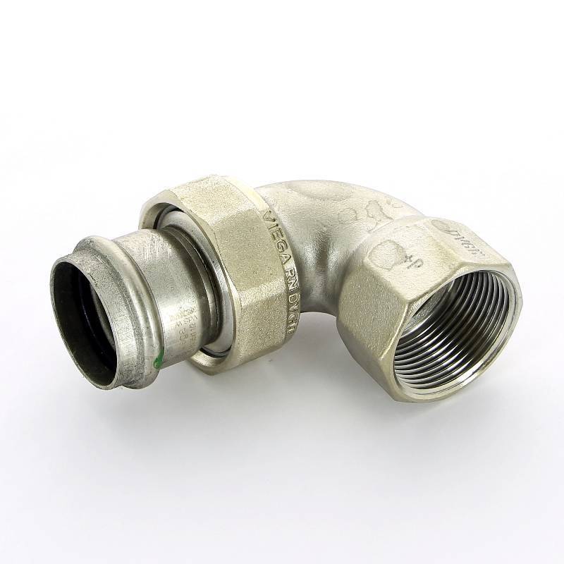 Угол разъемный пресс-В нержавеющая сталь Viega Sanpress Inox 35x1 1/4 437350
