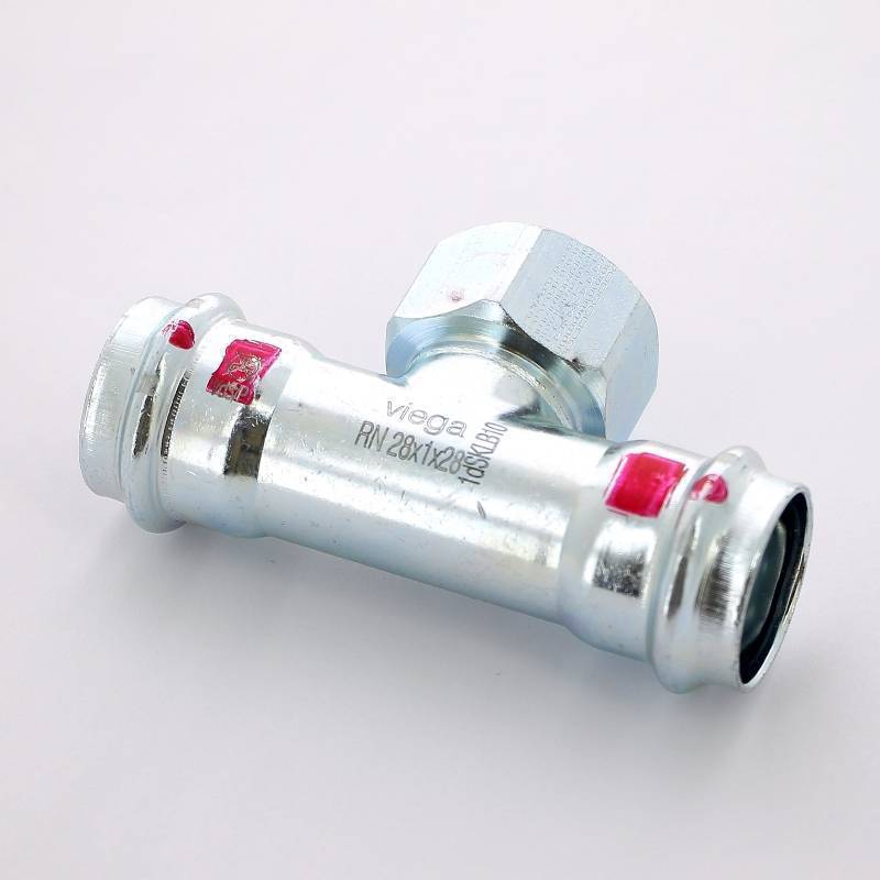 Тройник пресс-ВР оцинкованная сталь Viega Prestabo 28х1х28 мм 688134