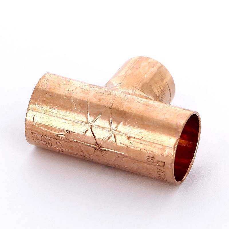 Тройник медный под пайку Viega 18х15х18 мм 100582