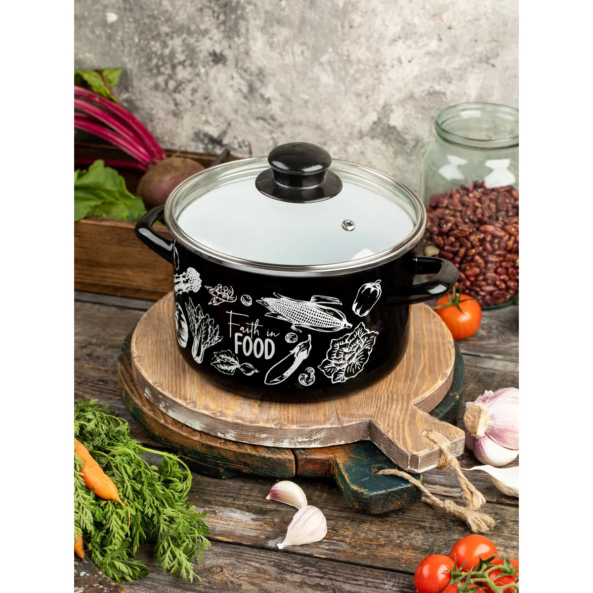 Кастрюля эмалированная Metrot Овощи 3 л 7398