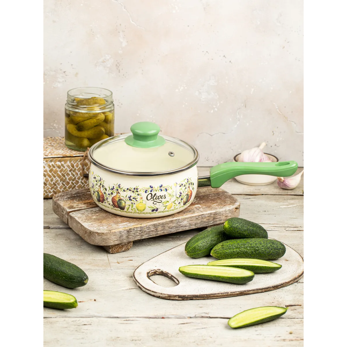 Ковш эмалированный Metrot Олива 1.65 л 7302