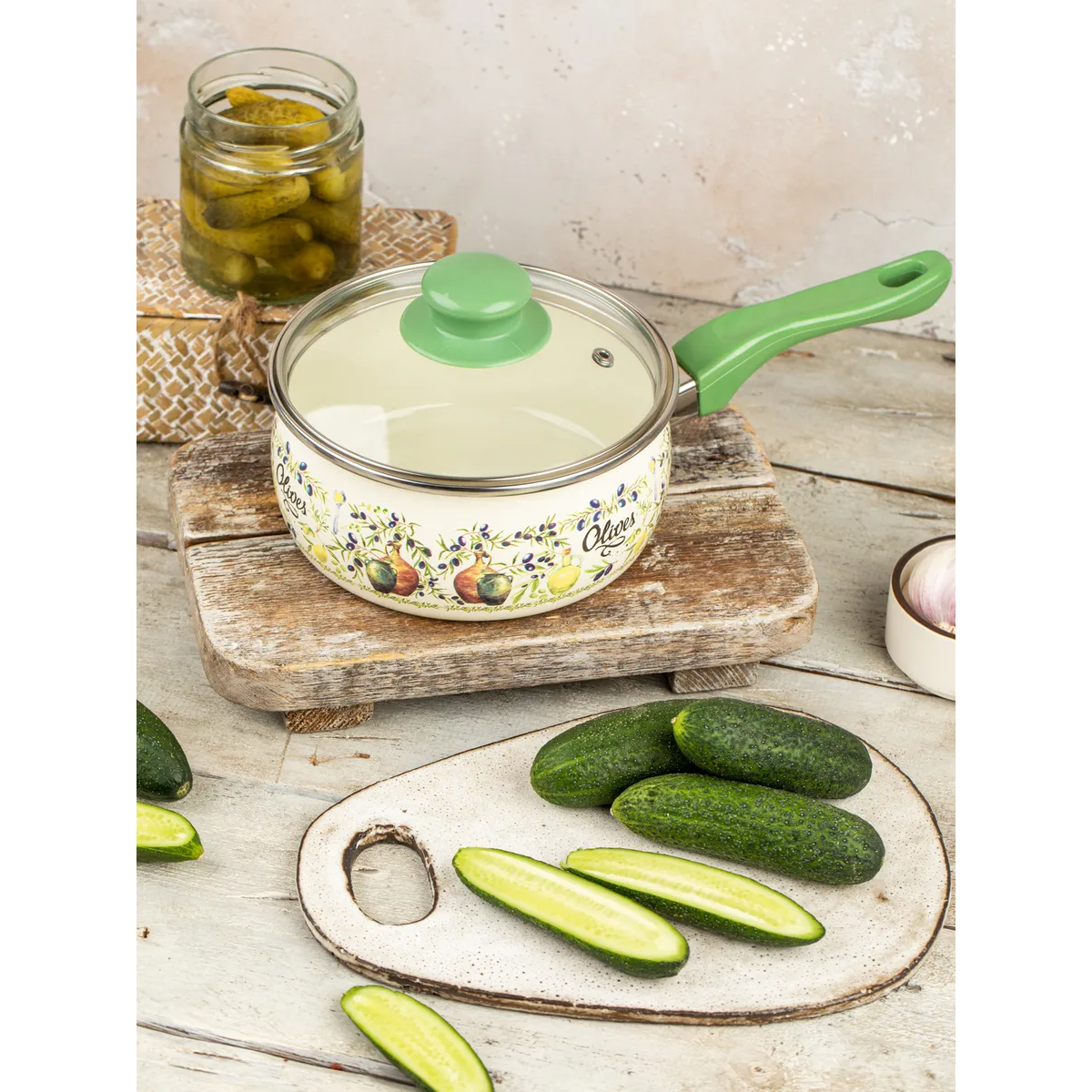 Ковш эмалированный Metrot Олива 1.65 л 7302