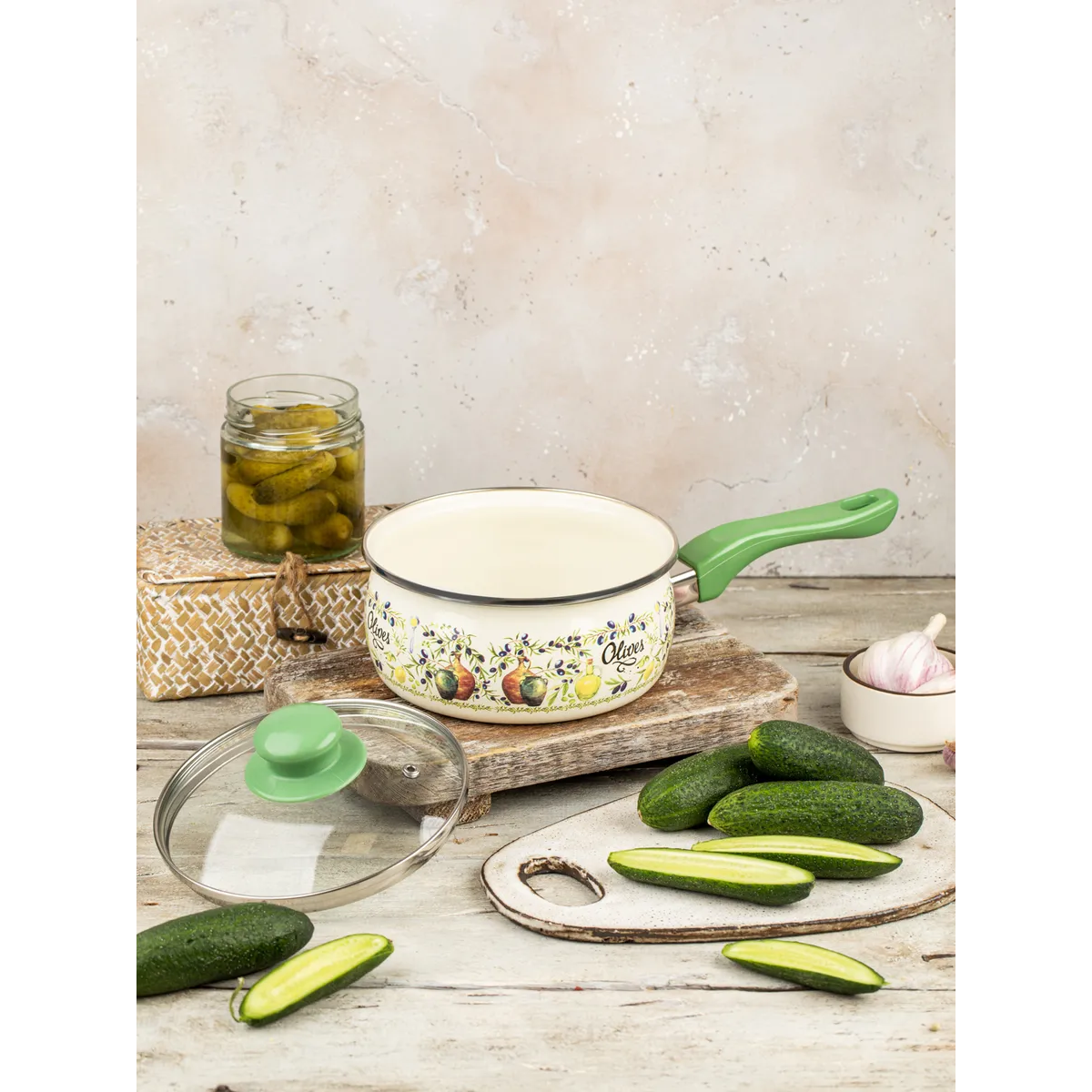 Ковш эмалированный Metrot Олива 1.65 л 7302