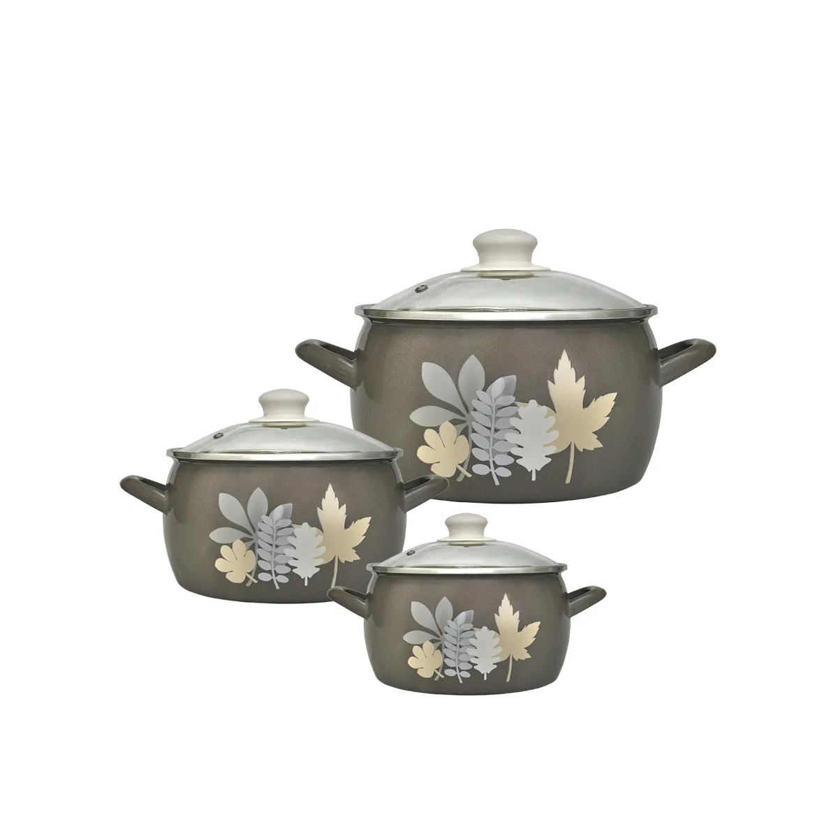 Набор кастрюль Metrot Осенняя соната эмалированная сталь 6 предметов 178874