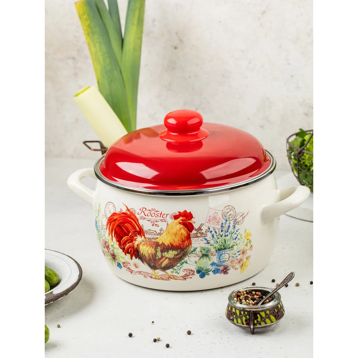 Кастрюля эмалированная Metrot Золотой Петушок 4 л 7381