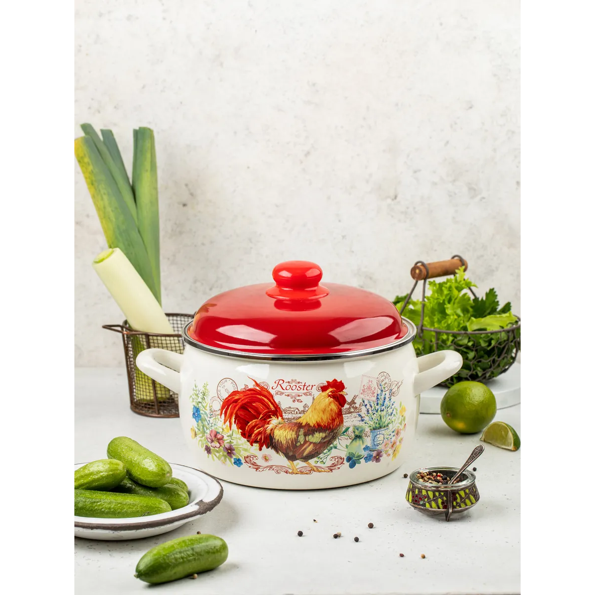 Кастрюля эмалированная Metrot Золотой Петушок 3 л 7380