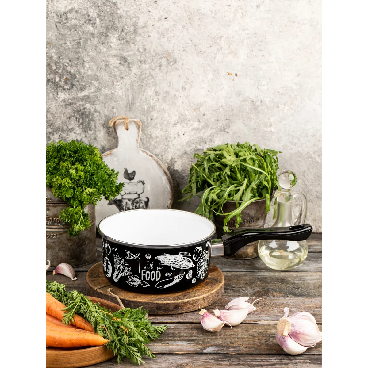 Ковш эмалированный Metrot Овощи 1.5 л 7401