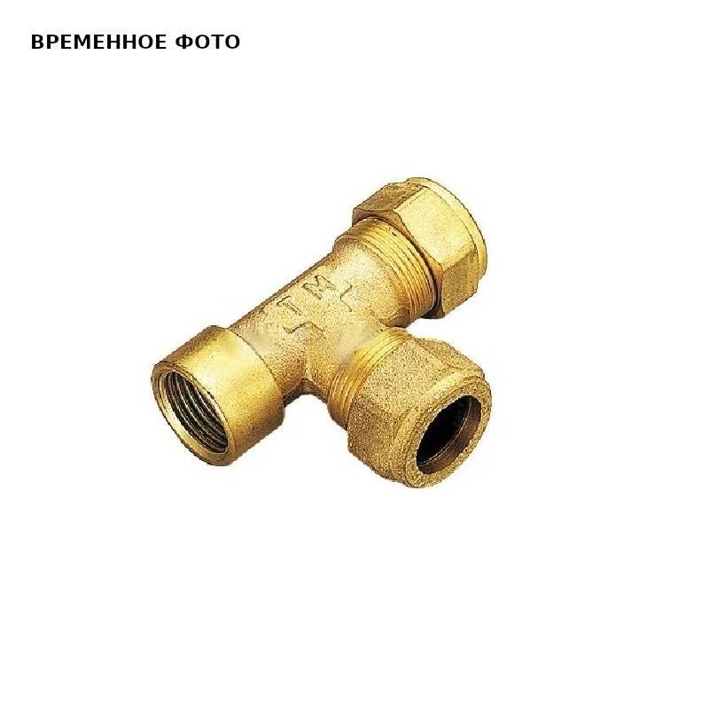 Тройник обжимной Tiemme для медных труб 22x1/2x22 внутренняя резьба 1000022
