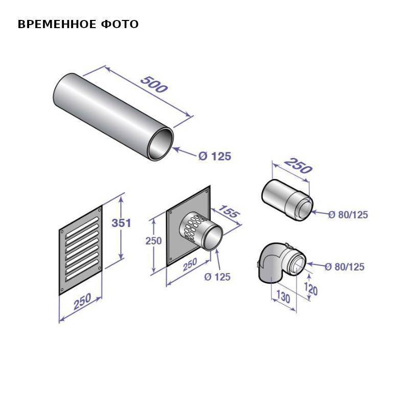 Базовый набор для подсоединения дымовой трубы De Dietrich 80/125 мм 100017527