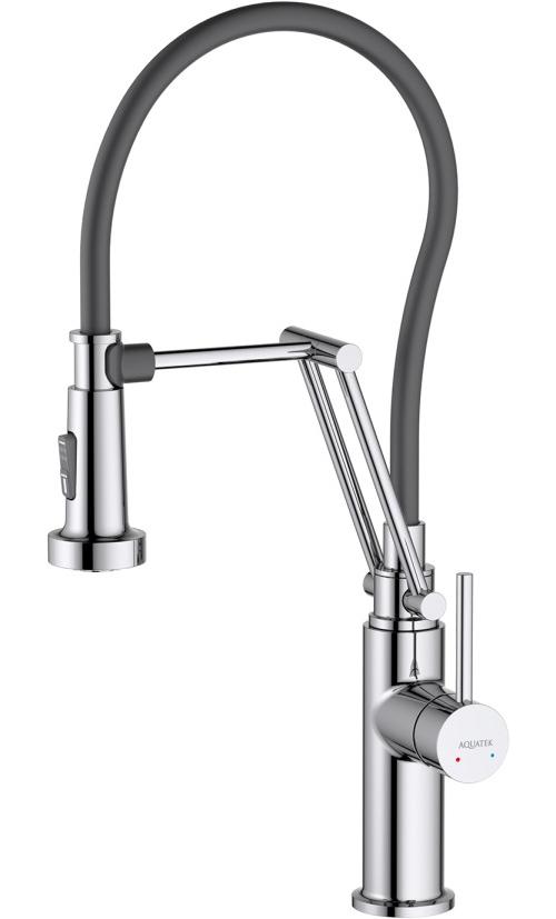 Смеситель для кухни Aquanet Европа профессиональный 2 jet хром AQ1388CR