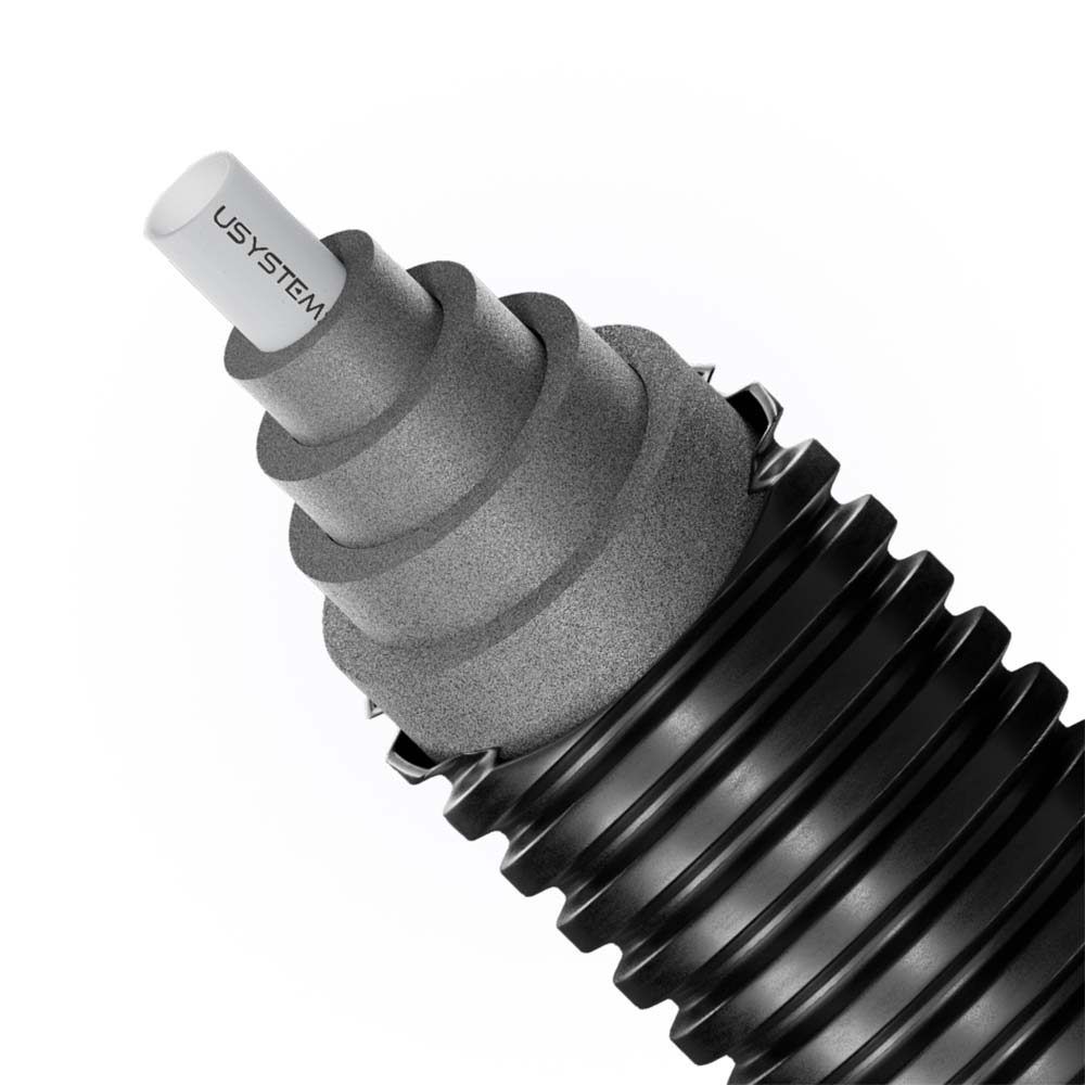 Труба теплоизолированная Usystems Thermo Single PE-Xa 25x2,3/140 PN6 бухта 200 м 1136701