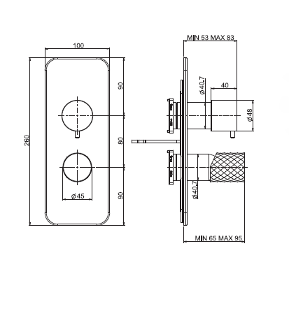 Встраиваемый смеситель для душа Fima Carlo Frattini Spillo Tech X Collection на 2/3 потребителя хром F3039TX6XCR