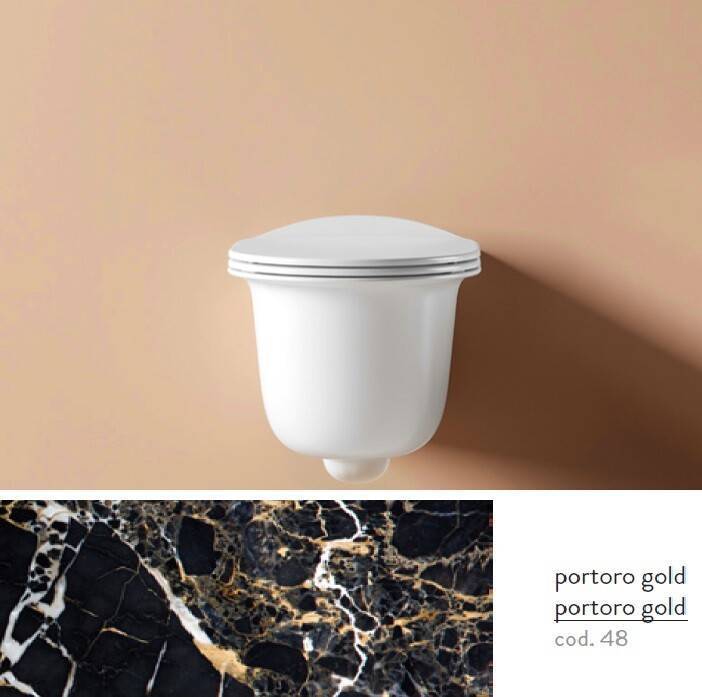 Унитаз подвесной Artceram Chic 380х530 мм Portoro Gold CHV001 48 00