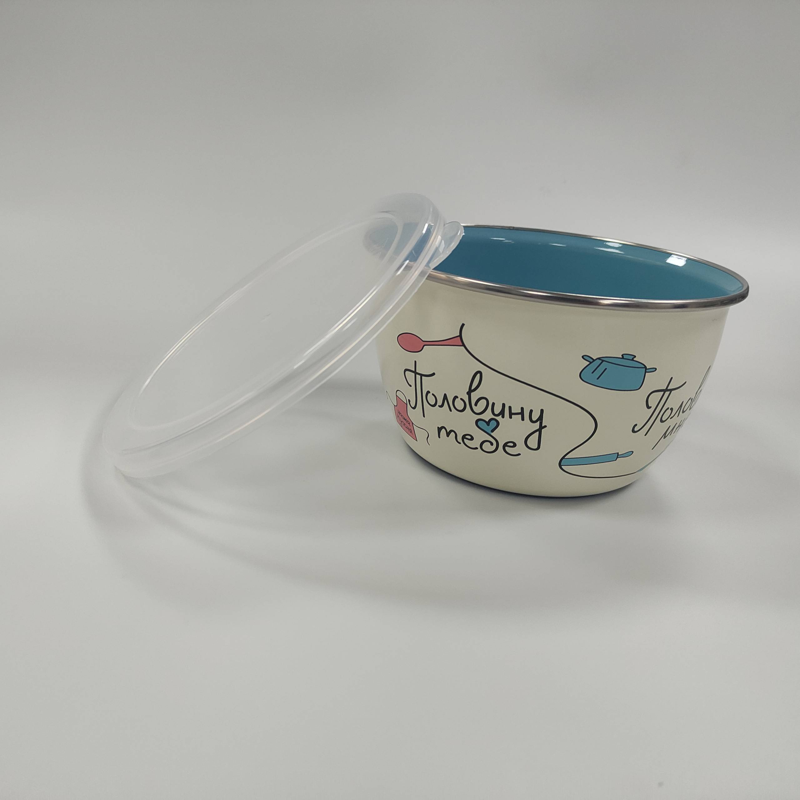 Миска эмалированная Metrot Половинки низкая 1.1 л 9300