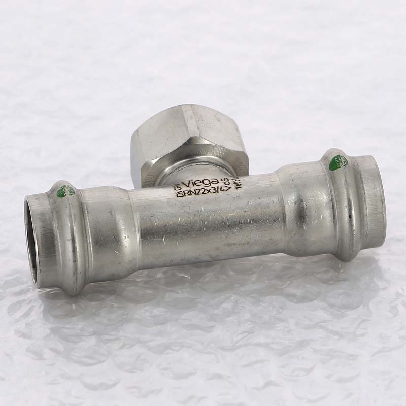 Тройник пресс Sanpress Inox Viega нержавеющая сталь 22х3/4х22 мм ВР 437183