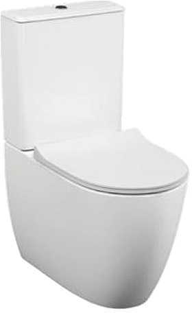 Унитаз напольный безободковый VitrA Sento Rim-ex Back-to-Wall с тонким сиденьем микролифт 9830B003-7203