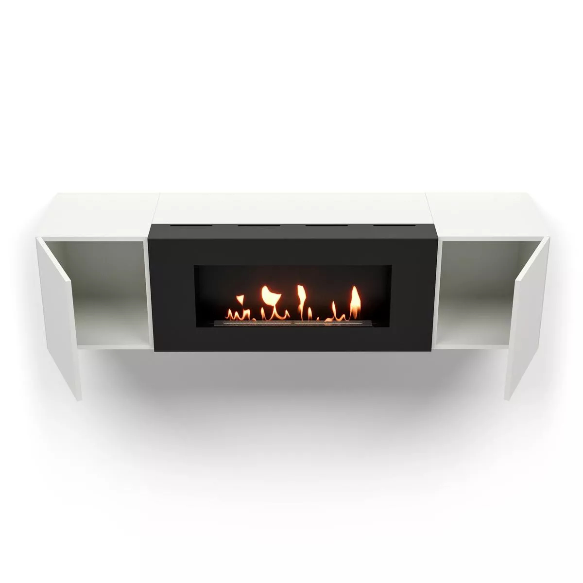 Тумба ТВ с биокамином Firelight BFP-P1600 белая 17986
