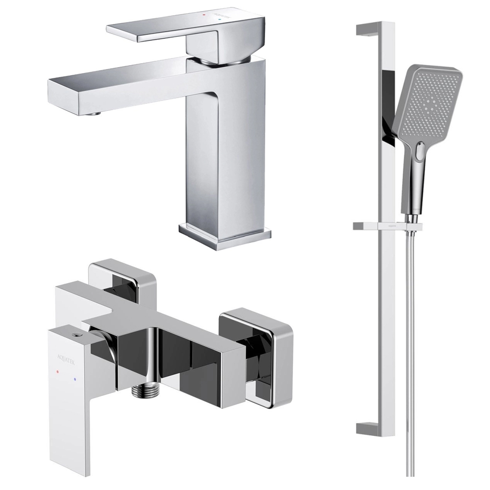 Набор смесителей 3 в 1 Aquanet Libra AQ1610CR/AQ1660CR/AQ2019CR AQ1631CR