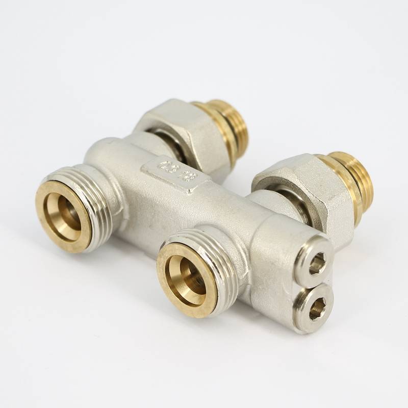 Узел радиаторный прямой перекрестный Uni-Fitt 3/4 x 3/4 EK с вентилями и ниппелями 196N3011