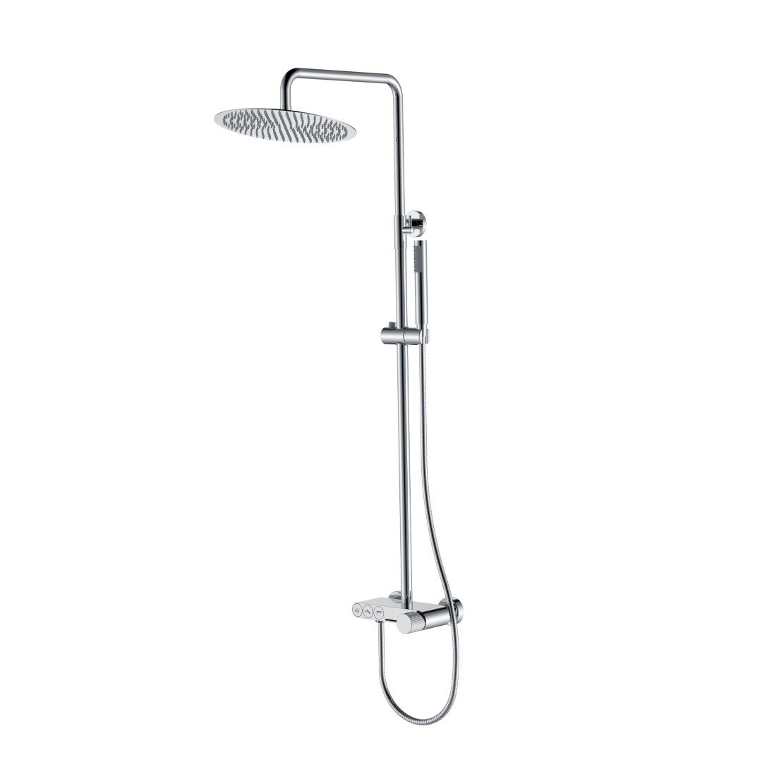 Душевая стойка Boheme Stick Linea со смесителем и верхним душем 30 см хром 128-CRCR.3