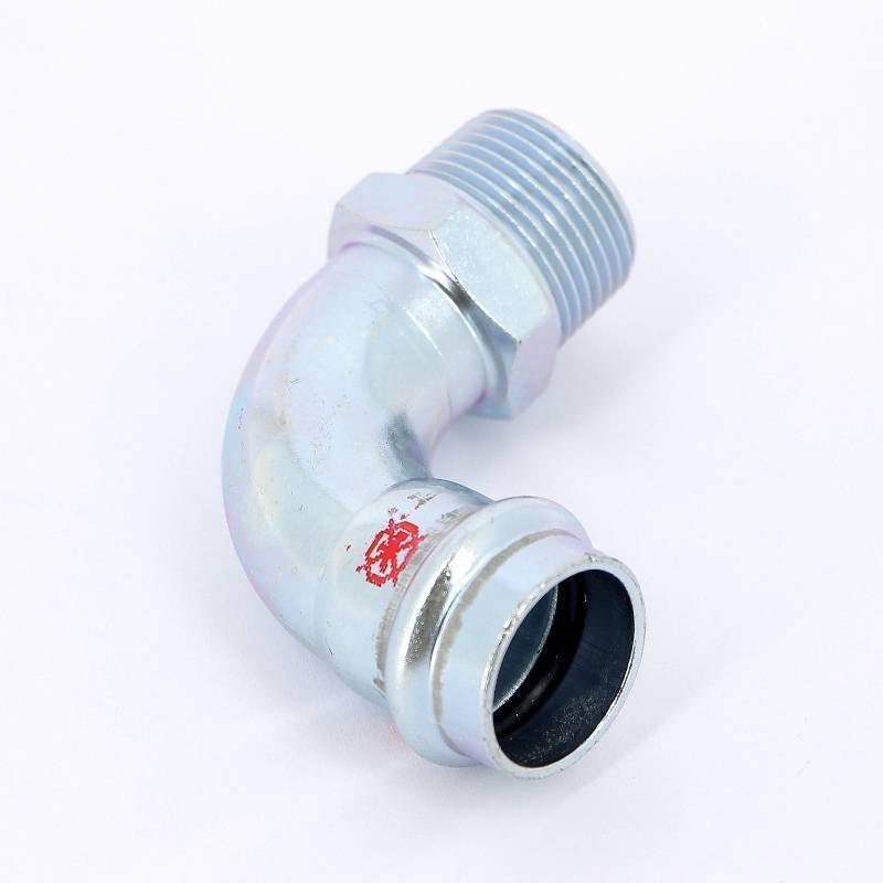 Угольник пресс с наружной резьбой IBP Bänninger B Press Carbon 22 x 3/4 оцинкованная сталь PC4001G0220600