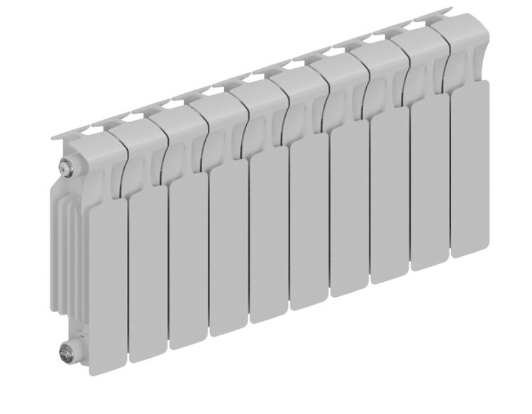 Радиатор биметаллический RIFAR MONOLIT 300 10 секций боковое подключение RAL 9016 MN-300-10