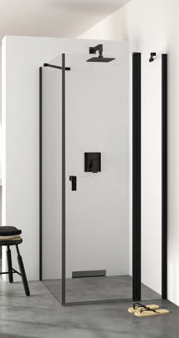 Боковая стенка HÜPPE Design Pure 900x2000 мм черный матовый прозрачное стекло