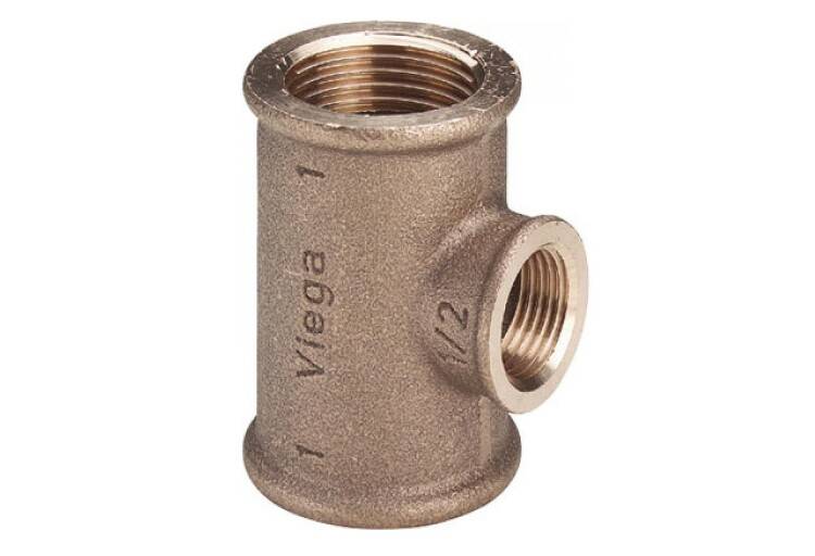 Тройник бронзовый Viega 1 1/4x1/2x1 1/4 ВВВ переходной 650735
