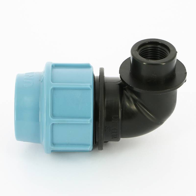 Угольник обжимной Unidelta 32х1/2 внутренняя резьба для ПНД труб 1009032002