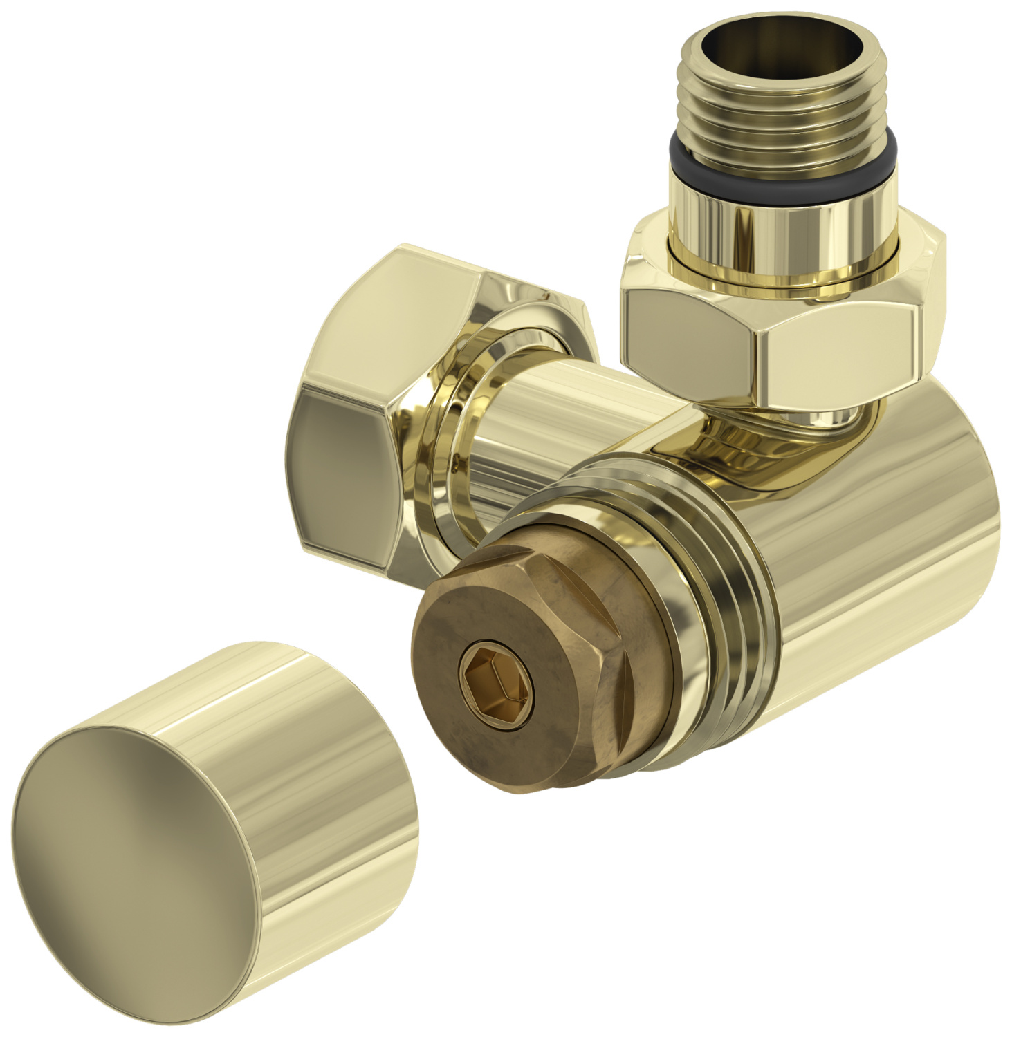 Вентиль регулирующий Сунержа 3D правый G 1/2 x G 3/4 шампань глянцевая 020-1407-1234