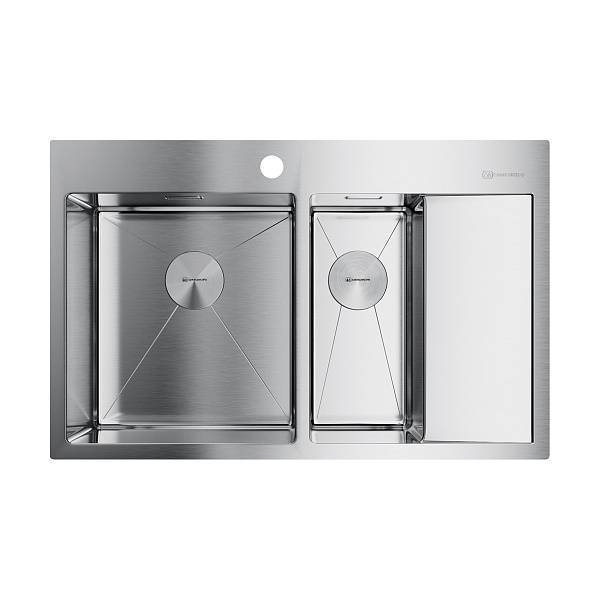 Кухонная мойка Omoikiri Akisame 78-2-L-IN 78x51 см нержавеющая сталь 4973062