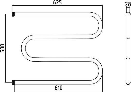Полотенцесушитель водяной Стилье М-образный 528x650 мм 00004-5065