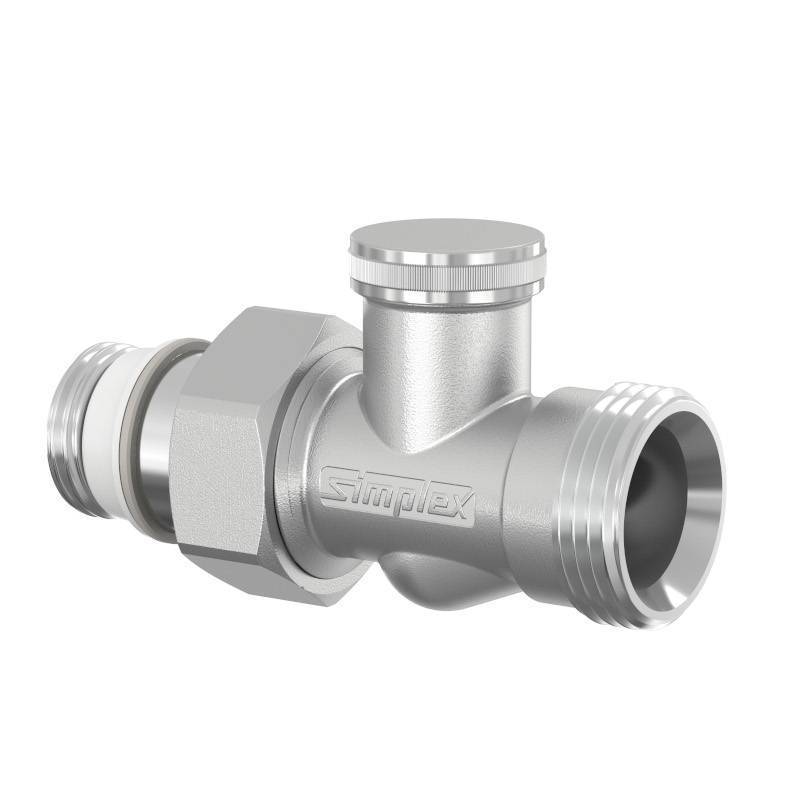 Вентиль обратный Simplex прямой НВ 1/2 x 3/4 EK никелированный F10374