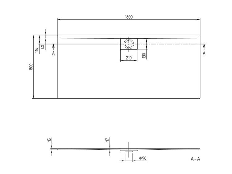 Душевой поддон Villeroy & Boch Architectura Metalrim 1800x800x15 мм альпийский белый UDA1880ARA215V01