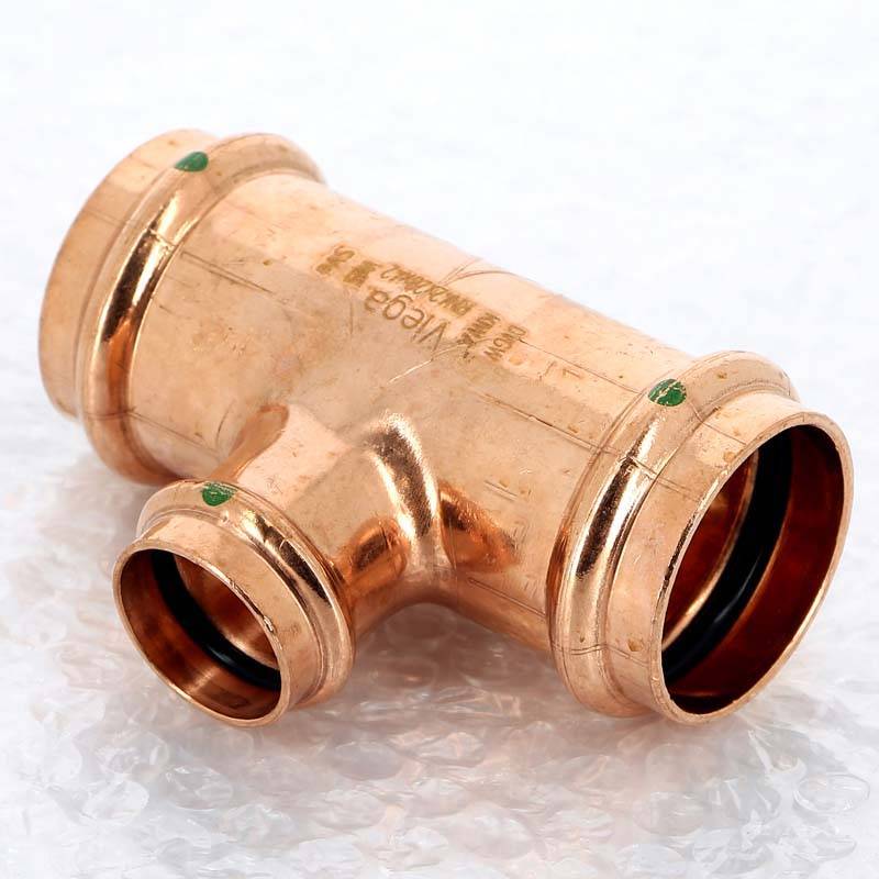 Тройник пресс медный Viega Profipress 42x28x42 мм 292058