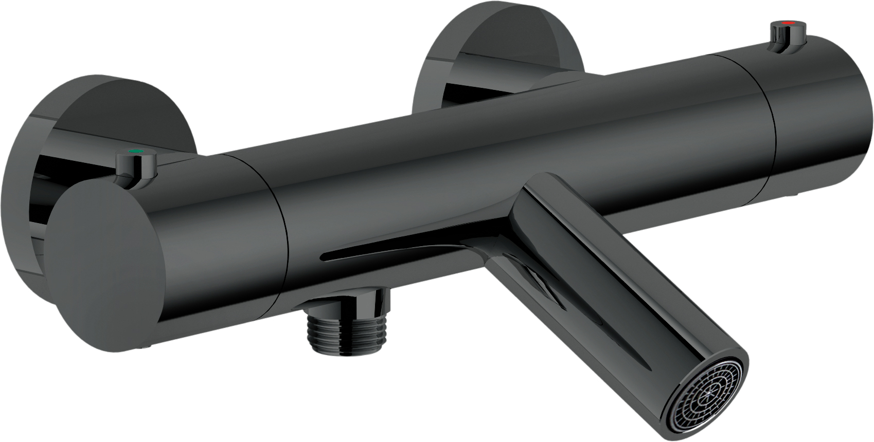 Смеситель для ванны термостатический VELIS глянцевый черный VE125010/1FLP