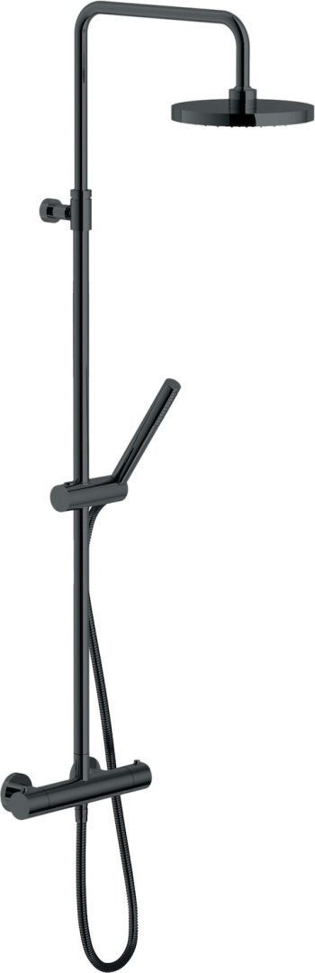 Душевая система термостатическая Nobili Velis верхний душ 20 см глянцевый черный VE125030/50FLP