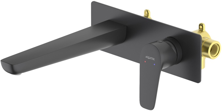 Смеситель для раковины AQUATEK БЕТТА настенный скрытого монтажа матовый черный AQ1113MB