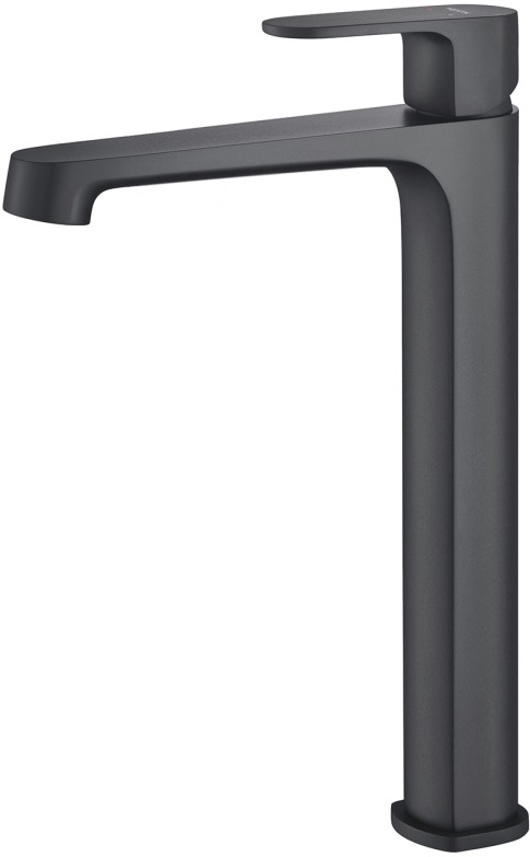 Смеситель для раковины высокий Aquanet Oberon 240 мм матовый черный AQ1204MB