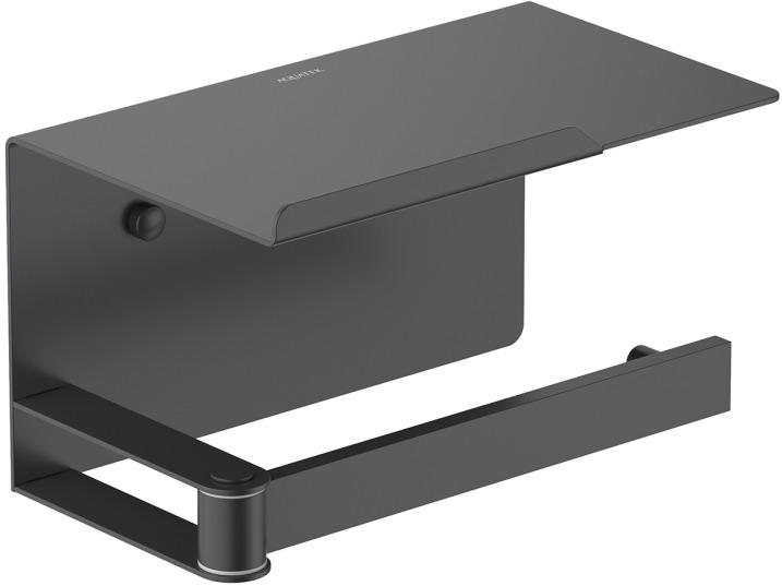 Бумагодержатель с полкой Aquanet Libra AQ4929MB матовый черный AQ4929MB