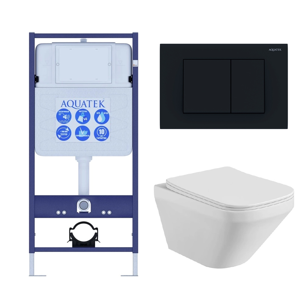 Комплект инсталляции 4 в 1 Aquatek Лира-012 рама Standard INS-0000012 и унитаз AQ1155-00 ЛИРА-012 4в1