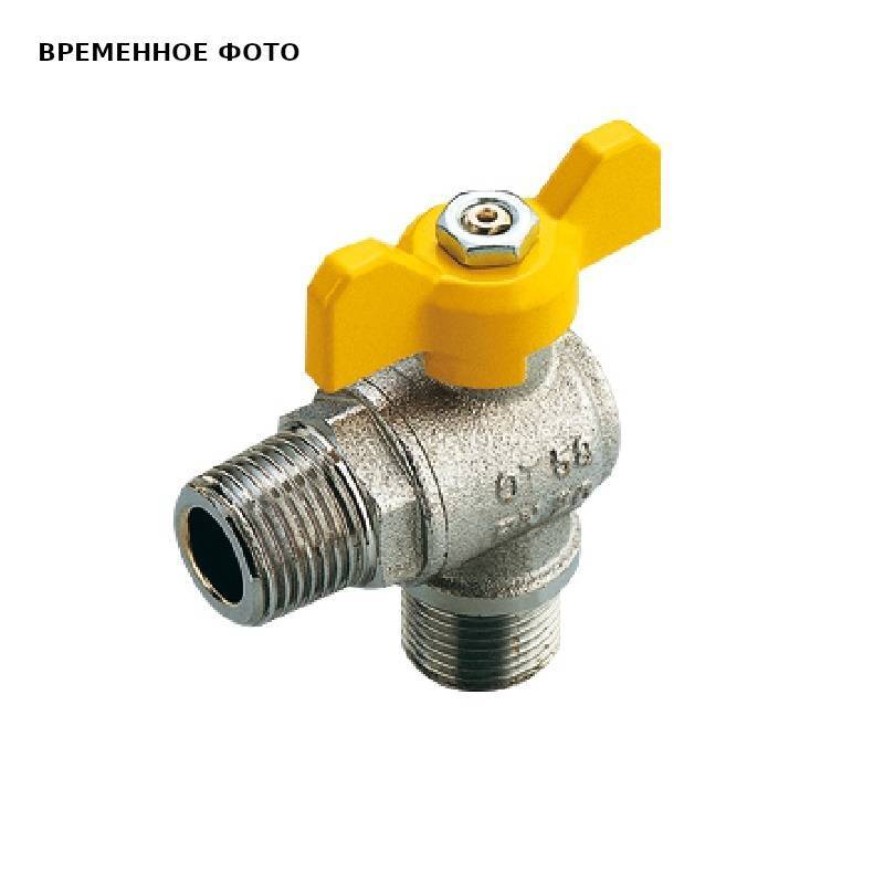 Кран газовый угловой Bugatti 3/4 НН с ручкой-бабочкой 2220016