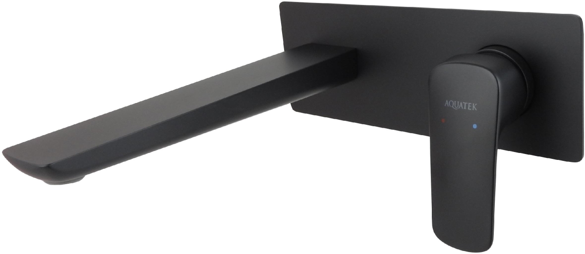 Смеситель для раковины Aquanet Вега настенный скрытого монтажа черный матовый AQ1013MB