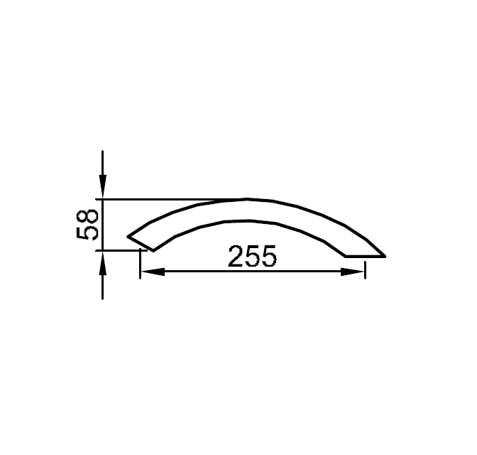 Ручка для ванны Bette 255x58 мм хром B110-901