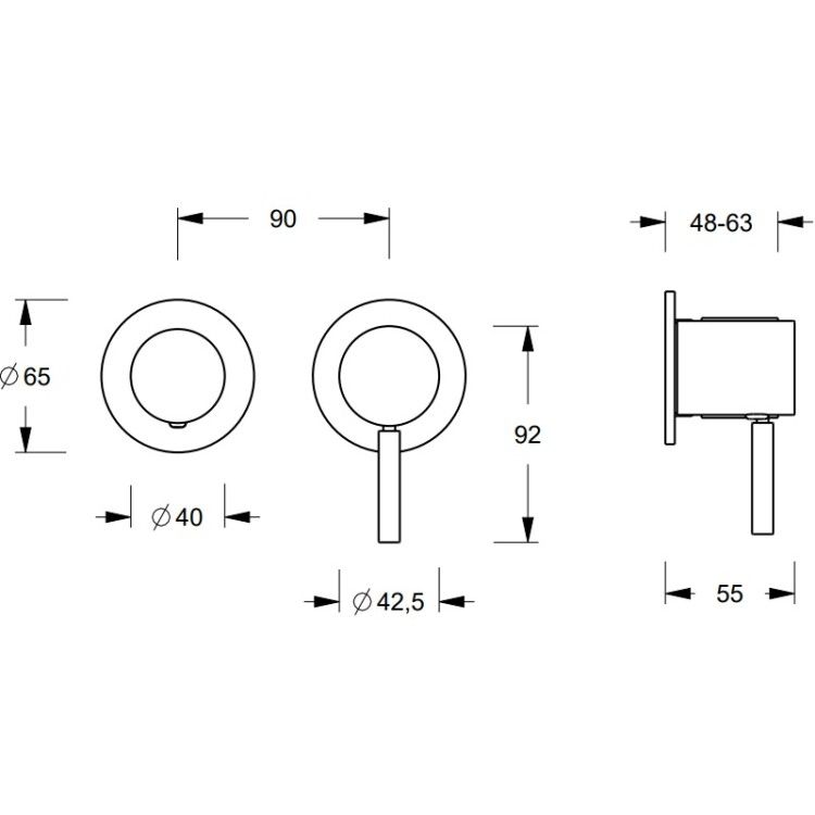 Смеситель для душа Fantini Nostromo встраиваемый на 2 потребителя белый матовый 5029G481B