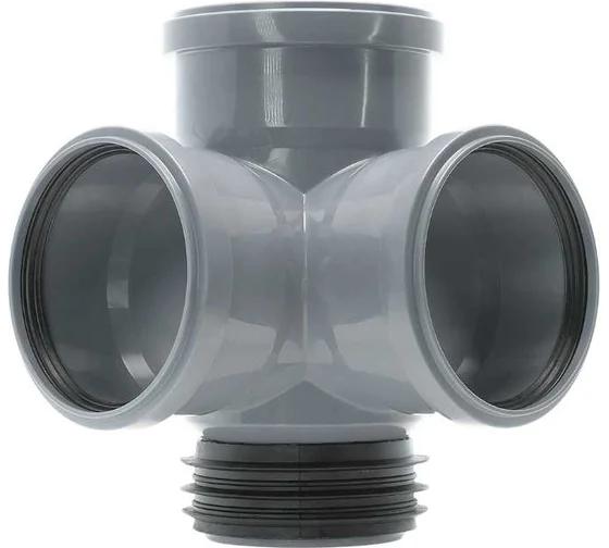 Крестовина Ostendorf HT двухплоскостная 110х110х110 мм 87° PP RAL 7037 115945