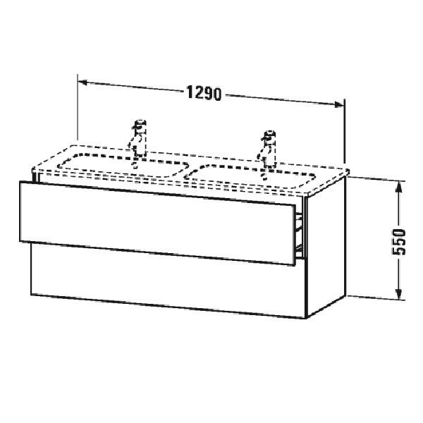 Тумба под раковину Duravit L-Cube 1290x481x550 мм подвесная белый глянцевый LC625802222