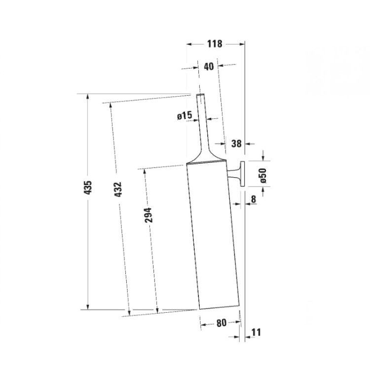 Ершик для унитаза Duravit Starck T настенный цвет бронза брашированная 0099460400