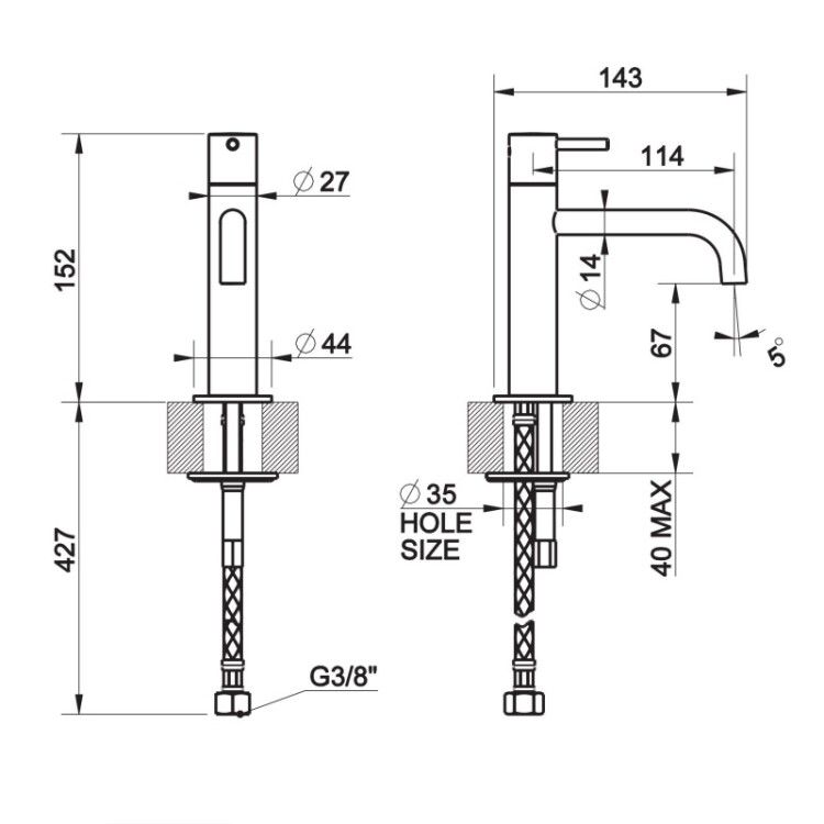 Смеситель для раковины Gessi Pillar Taps однорычажный Copper Brushed PVD 20511708