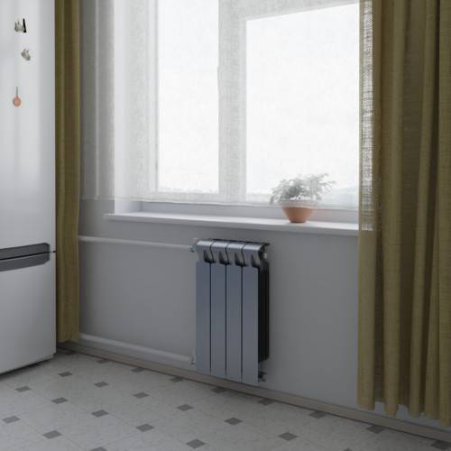 Радиатор биметаллический RIFAR Monolit 500 12 секций боковое подключение Титан 11526